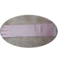 Pink long satin gloves for women elegant wedding evening bridal opera stretchy dress gloves - One Size / Pink