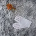 Women lace gloves sheer floral wrist gloves for summer sun protection and party wear - One Size / Light Pink