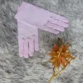 Pink lace gloves for women summer sun protection breathable elegant lace short gloves style - One Size / Pink