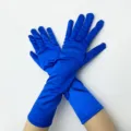 Königsblaue lange Satinhandschuhe für Damen, elegante Opernhandschuhe für Partys und Sonnenschutz. - Einheitsgröße / Blau