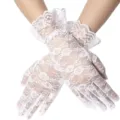 Gants en dentelle blanche courts vintage floraux de mariée fête élégants accessoires femme - Mitte Blanche