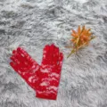 Gants en dentelle rouge pour femmes, protection solaire d'été accessoires de robe de mariée. - Taille unique / Rouge Vif