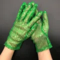 Gants de sequins verts brillants en résille pour spectacle et accessoires de fête - Taille unique / Vert
