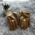 Gants de danse en spandex extensible métallisé doré pour femmes, accessoire de scène brillant. - Taille unique / Or