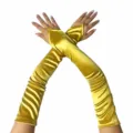 Lange gouden satijnen opera handschoenen vingerloos retro jaren 20 voor avondfeest en bruiloft - Goud