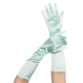 Lange Satinhandschuhe für Damen, mintgrüne elastische Spandex Abend Opern Handschuhe. - Einheitsgröße / Seeblau