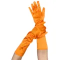 Lange orangefarbene Satin Handschuhe für Damen, Abendparty, Hochzeit und Sonnenschutz. - Einheitsgröße / Orange