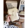 Piccola borsa a tracolla bianca per telefono, borsa spalla morbida donna. - Bianco