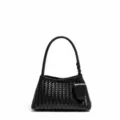 Borsa a tracolla in pelle intrecciata nera elegante borsa hobo con manico intrecciato chic - Nero