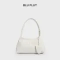 Borsa a tracolla intrecciata in stile francese da donna, elegante borsa casual per uso quotidiano. - Bianco