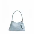 Woven Shoulder Bag in Mist Blue, Stylish Leather Hobo Handbag for Women Casual Daily - Blue