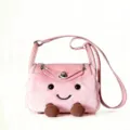 Borsa a tracolla bambola peluche rosa simpatica mini borsa lindy soffice design dolce - Rosa