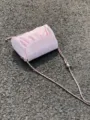 Borsa a nuvola arricciata rosa, borsa a tracolla alla moda sotto l'ascella con catena. - Rosa