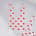 Dettagli dei sacchetti di plastica bianca con orecchie di coniglio e cuori rossi stampati. - Stile Orecchie di Coniglio Cuore Rosso / 50 Pezzi/Confezione