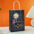 Halloween gift paper bag candy packaging bag party photo prop with white paper handles - Castle (a城堡) / 16x7x23cm