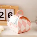 Pink Christmas Gift Box Tree Grid Cookie Box Candy Apple Festive Packaging Cute - 9*12cm / Pink