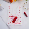 Cute bunny candy bag plastic packaging for cookies and bakery products, white color. - 48-50 Pieces/Pack / 13.5*23cm