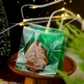 Transparante zelfsluitende zak met kerstboompatroon voor koekjes en snacks 10x11cm - Set van 100 / Groen