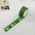Nastro washi di Natale verde con bellissime palline, perfetto per decorazioni e fai-da-te. - palla di Natale