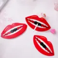 Valentine's Day red lips lollipop paper cards decorative DIY straw cards festive props - 50 Pieces / Red Lips