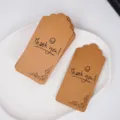 Vintage kraft paper thank you tags with string hole, perfect for baking gifts and packaging. - Smiley Face Style / 50 Pieces/Pack