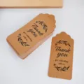 Kraft paper thank you gift tags vintage baking packaging labels for wedding party decor 50pcs - Branch Style / 50 Pieces/Pack