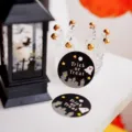 Halloween round decorative tags ghost castle gift hanging cards for baking packaging party favor - Style B / Pack of 100