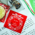 Christmas cookie packaging bag self adhesive plastic bag for handmade soap snow crisp 100pcs - 7x7+3cm / Red