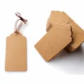 100Stk Kraftpapier Etiketten Vintage wellrandig Anhänger Geschenkanhänger 5x3cm - Kraftfarbe / 100 Blätter Packung