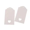 Weisse Papier Geschenkanhaenger Herz Ausschnitt wellig DIY Hochzeit Etiketten 100 Stk - 100 Stück Packung / Weiß
