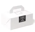 Boîte en papier blanc avec poignée grande boîte d'emballage pour boulangerie biscuits gâteaux pâtisserie - 20*13.5*9cm / Blanc