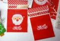 Christmas candy gift bag detail showing Santa Claus print and premium red paper design. - Santa Claus Style / 50 Pieces/Pack