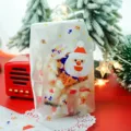 Christmas candy packaging bag transparent frosted self-sealing bag biscuit cookie pouch - Santa Claus / 50 Pieces/Pack (8.5x22+6cm)