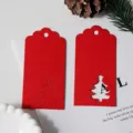 Natale etichette di carta rossa fai da te albero cavo etichette regalo decorazione 100 pz - Albero di Natale rosso / 100 Pezzi/Confezione (9.5*4.5cm)