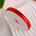 Red decorative satin ribbon with gold stamping just for you text for DIY bow making 1pc - Width 1cm x Length 25 Yards / Red