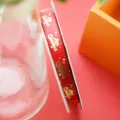 Ruban de Noël rouge variante lettres dorées arbre festif décoration bricolage artisanal 1pc - Un Rouleau 22m, Largeur 1cm / Rouge Or Lettre