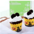 Moldes para cupcakes de Halloween calabaza y fantasma de papel para hornear decoración de fiesta - Estilo D (5*6*4.8cm) / 50 Piezas/Paquete