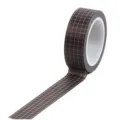 Nastro Adesivo Washi Tape con Motivo a Griglia Estetico per Planner Diario Fai Da Te - Nero