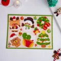 Christmas paper card detail showing cute snowman elk designs for holiday candy packaging decoration. - Style A Snowman Reindeer (Price Per Sheet) / 6 Pieces/Pack (19.4*25.4cm)