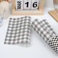Grey plaid baking oil paper detail view, greaseproof wrapper for cakes, sandwiches and pastries. - Black Plaid / 50 Sheets