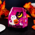 Halloween purple gift paper box party table mini candy container for kids cute ghost - 8.7*6.3*13 cm / Purple