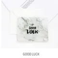 Marble retro greeting card with envelope, elegant blessing card for festivals and business. - Good Luck