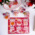 New Year cartoon dragon lollipop paper cards decorative candy packaging cards set for holiday party. - Style D New Year Dragon (Price Per Sheet) / 6 Pieces/Pack