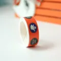 Halloween decorative washi tape variant, spooky ghost pattern design for DIY journal crafts. - Circle Ghost