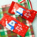 Christmas polar bear nougat candy packaging bags cute sealing baking gift bag 100pcs - Red Bear Theme / 4*9.5cm (100 Pieces/Pack)