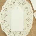 Blank white paper hang tags with decorative flower head edges for baking and crafts. - 50 Sheets/Pack / White