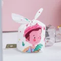 Bonita bolsa de caramelos orejas de conejo para nougat regalo fiesta infantil bonita - Bolsa de Conejo - Niño Dinosaurio / 50 Piezas/Paquete