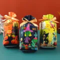 Halloween tsantes doron gia karameles, diakosmitiki syskevasia mpiskoton me kolokytha. - Στυλ H (3 Σχέδια Μικτά) / 50 Тмх με Корδέλα