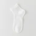 Women summer thin mesh breathable short socks, solid color comfortable casual socks for daily wear. - One Size / White