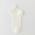 Women summer thin breathable mesh short socks, off-white comfortable casual daily wear. - One Size / Creamy White